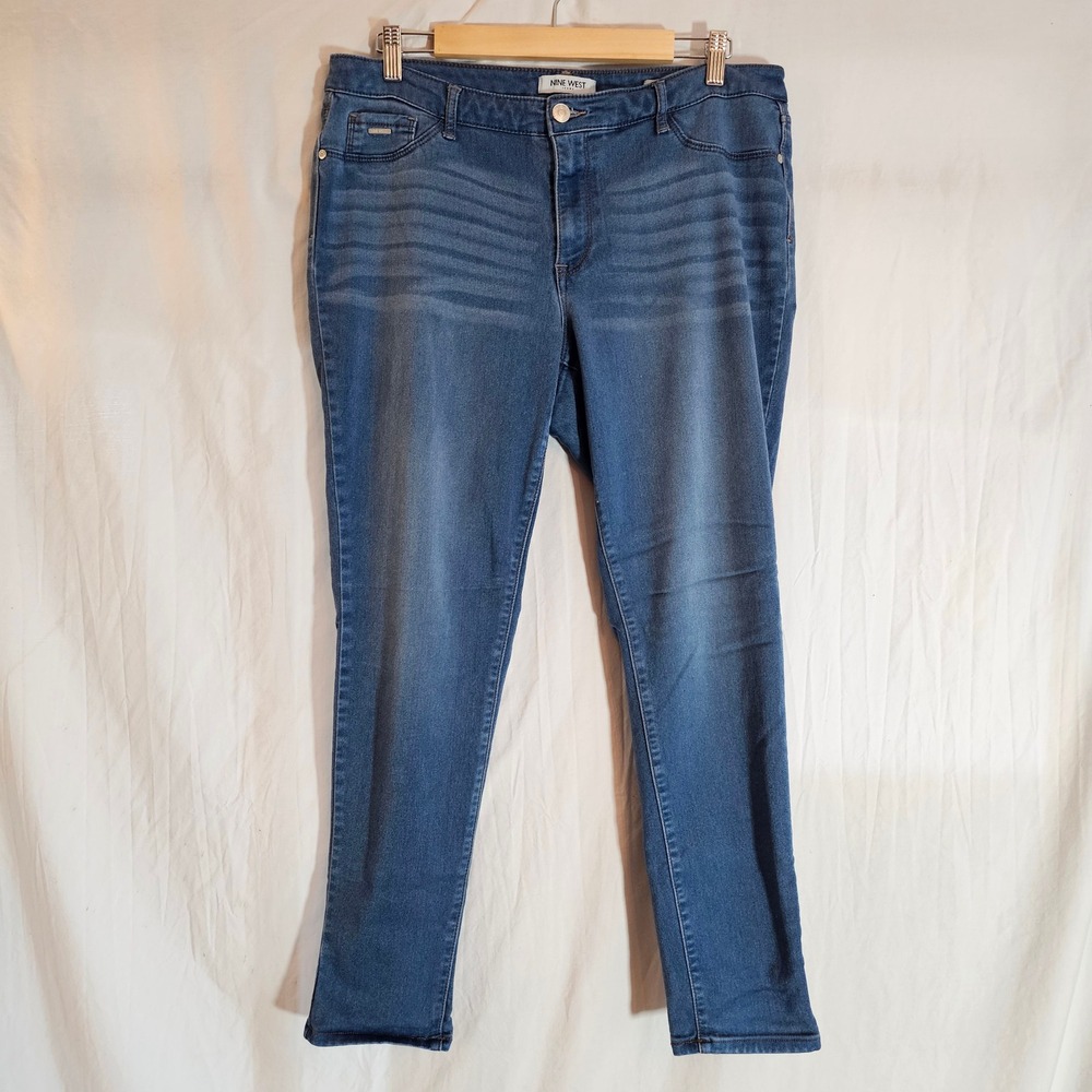 Nine West Jessica Jegging Blue High Rise Skinny Jeans Womens 16 Comfortable Soft